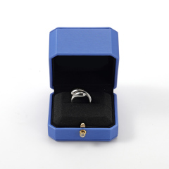 FANXI Custom blue leather microfiber ring box