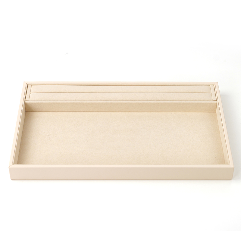 FANXI Custom apricot leather microfiber jewelry plate