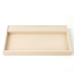 FANXI Custom apricot leather microfiber jewelry plate