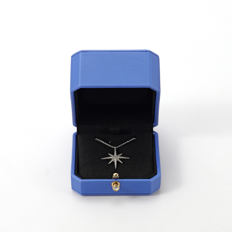 FANXI Custom blue leather microfiber pendant box