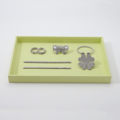 FANXI Custom yellow green microfiber jewelry plate
