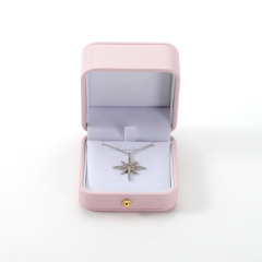 FANXI Custom pink leather velvet necklace box