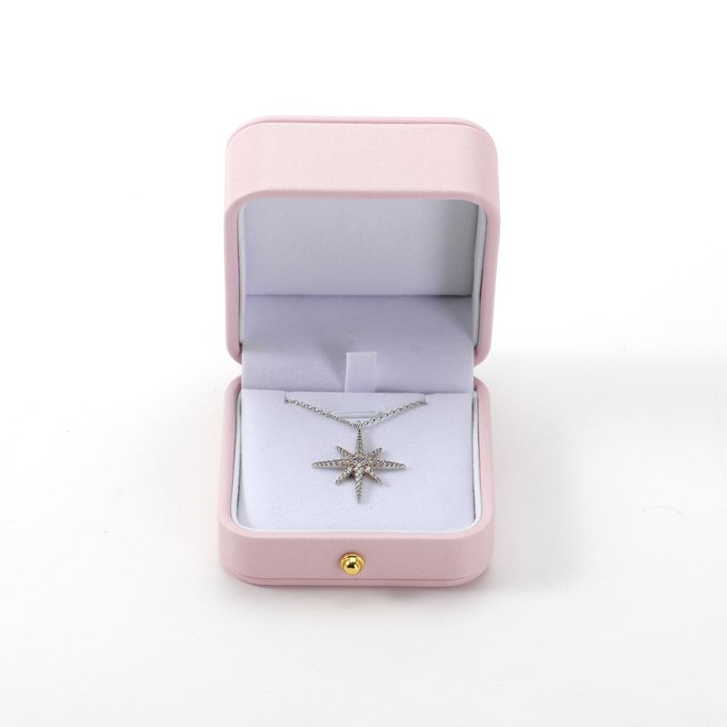 FANXI Custom pink leather velvet necklace box