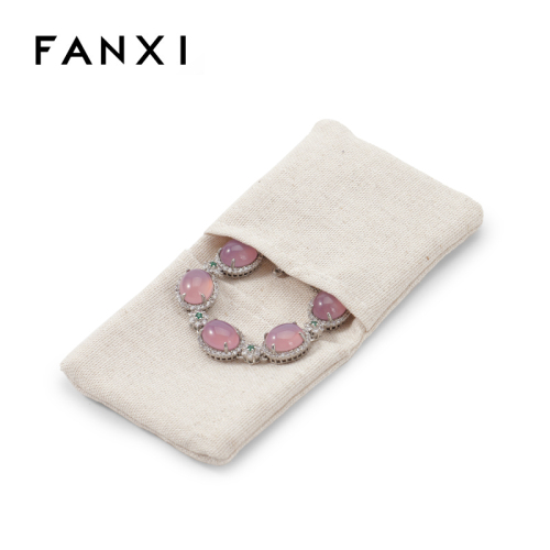 FANXI Custom beige cloth jewelry bag