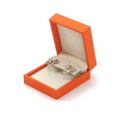 FANXI Custom orange art paper velvet earring box