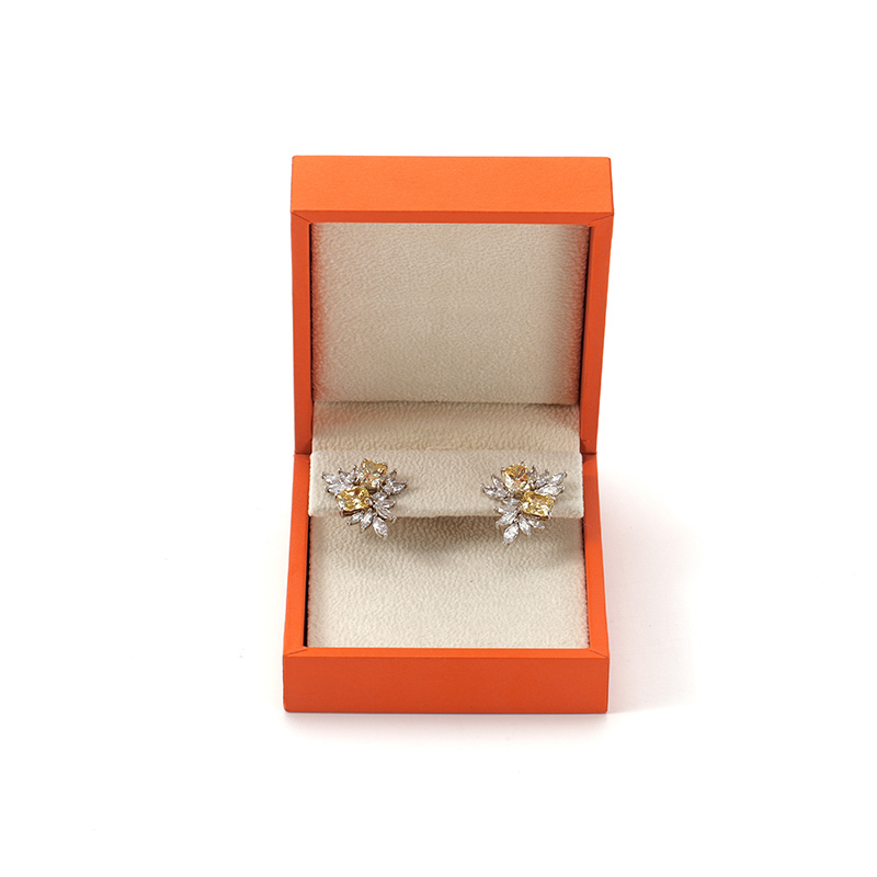 FANXI Custom orange art paper velvet earring box