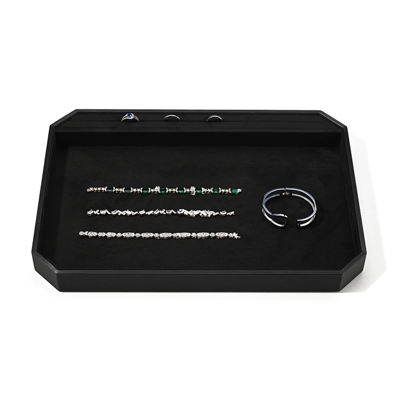 FANXI Custom black leather jewelry plate