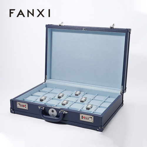 FANXI Custom blue suede leather jewelry case