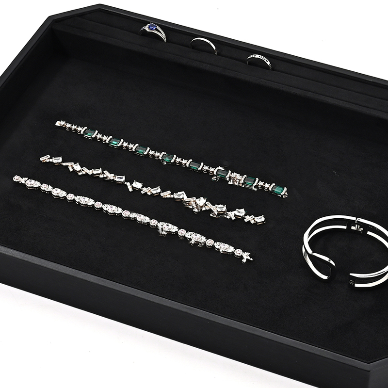 FANXI Custom black leather jewelry plate