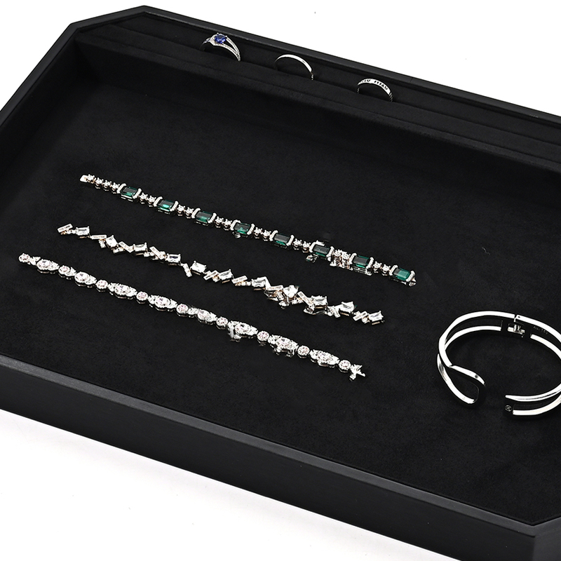FANXI Custom black leather jewelry plate