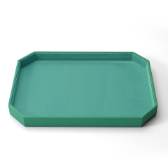 FANXI Custom green suede leather jewelry plate