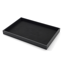 FANXI Custom black leather microfiber jewelry tray