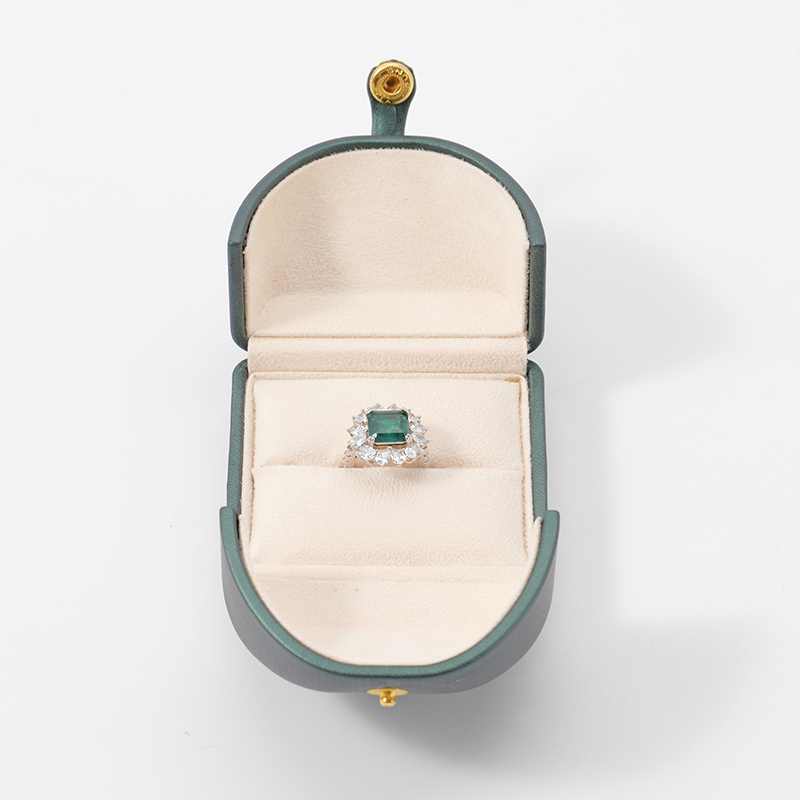 FANXI Custom blue green velvet leather jewelry box