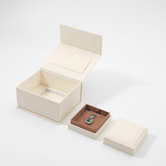FANXI Custom beige paper microfiber jewelry box