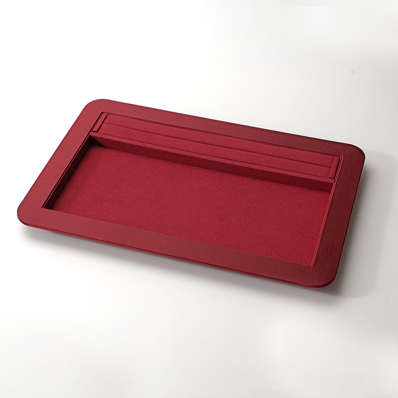 FANXI Custom red leather microfiber jewelry plate