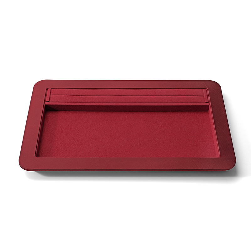 FANXI Custom red leather microfiber jewelry plate