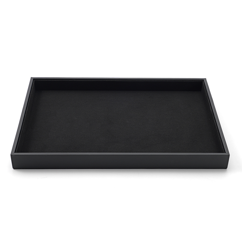 FANXI Custom black leather microfiber jewelry tray