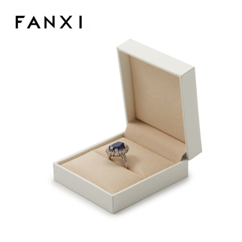 FANXI Custom white velvet paper jewelry box