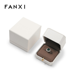 FANXI Custom white leatherette paper jewelry box