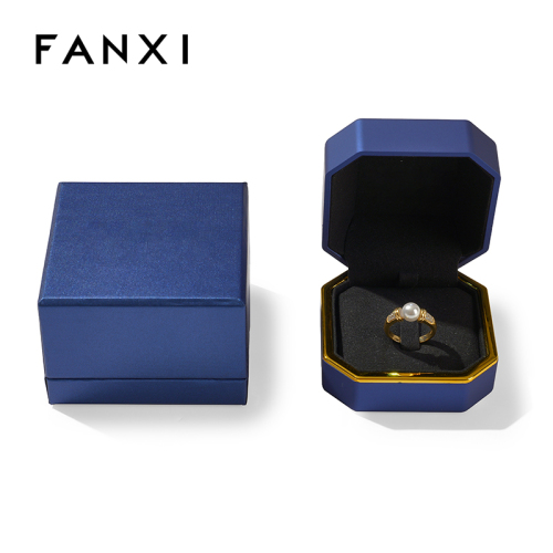 FANXI Custom blue painted earring and ring box