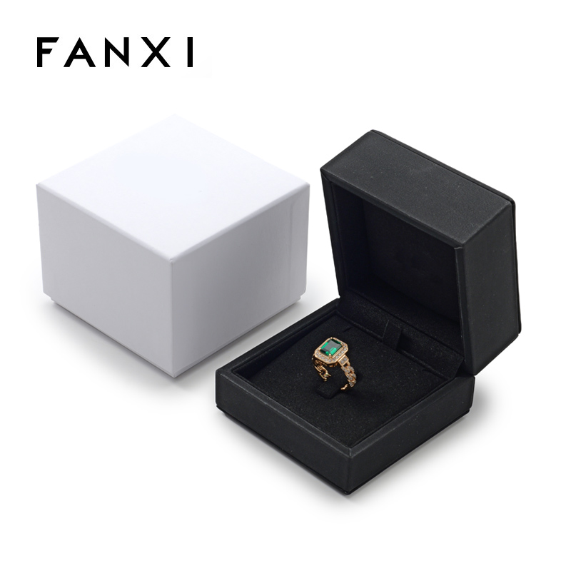 FANXI Custom black leather microfiber jewelry box