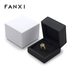 FANXI Custom black leather microfiber jewelry box