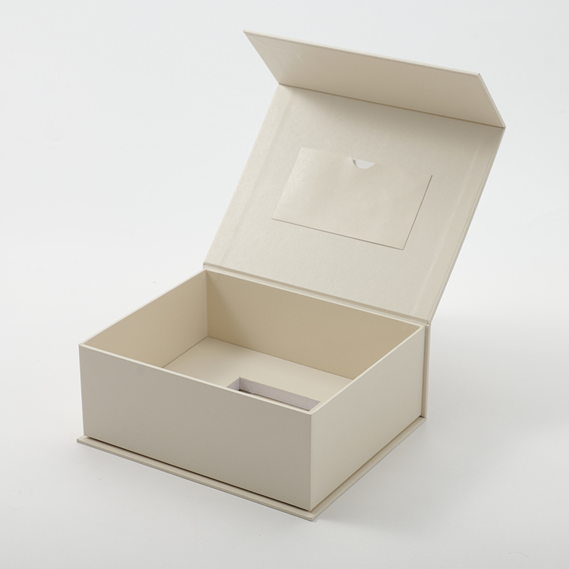 FANXI Custom beige paper leatherette jewelry box
