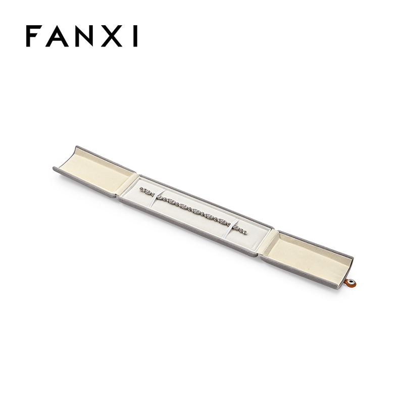 FANXI Custom grey velvet long chain box