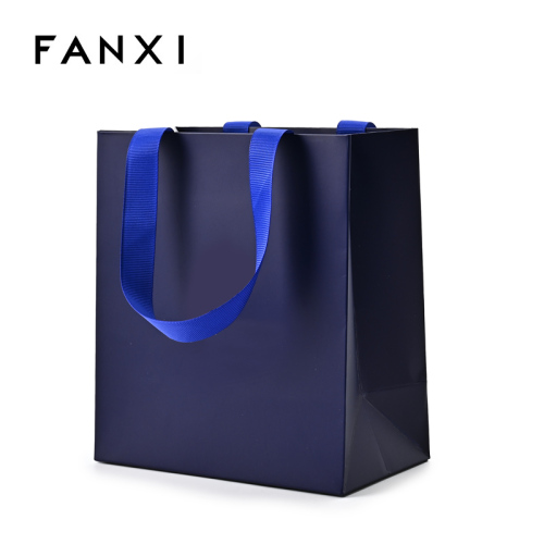 FANXI Custom blue paper jewelry bag