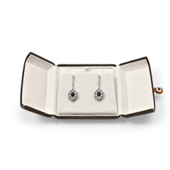 FANXI Custom brown velvet pendant earring box