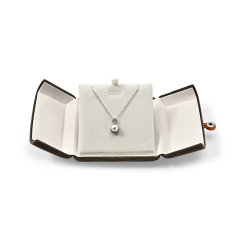 FANXI Custom brown velvet pendant earring box
