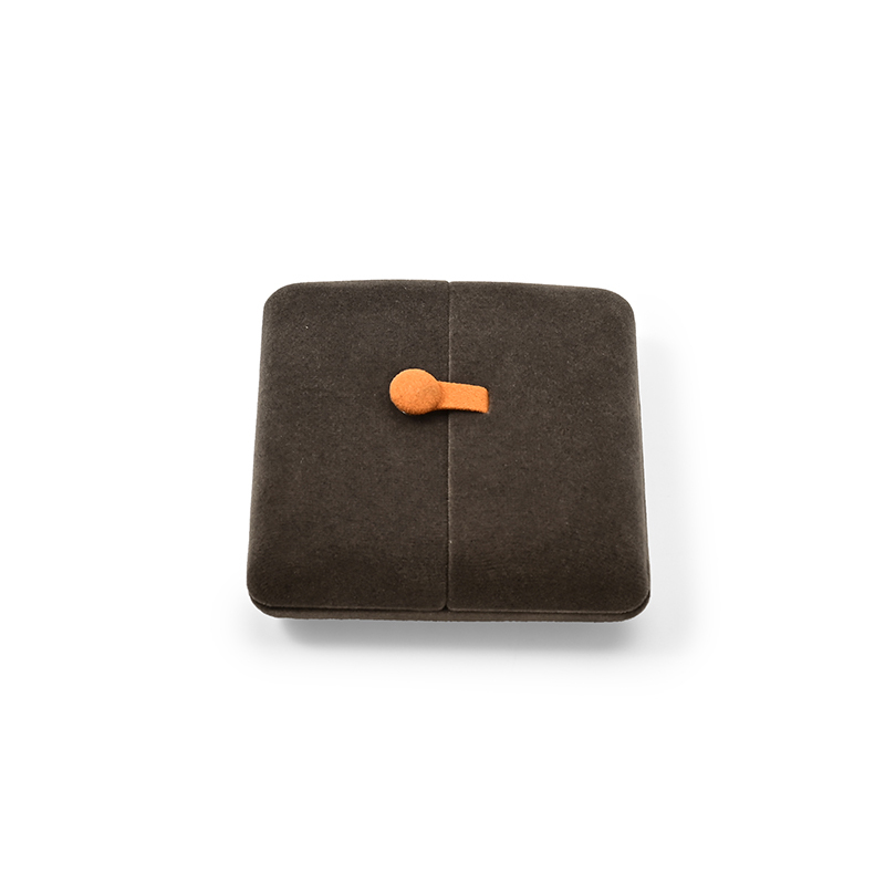 FANXI Custom brown velvet pendant earring box