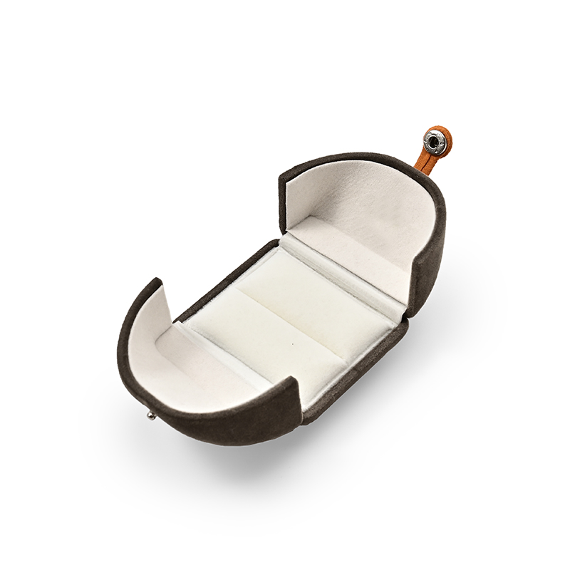 FANXI Custom brown velvet ring box