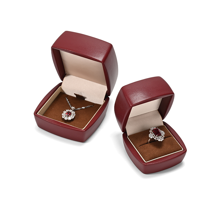 FANXI Custom red microfiber leather jewelry box