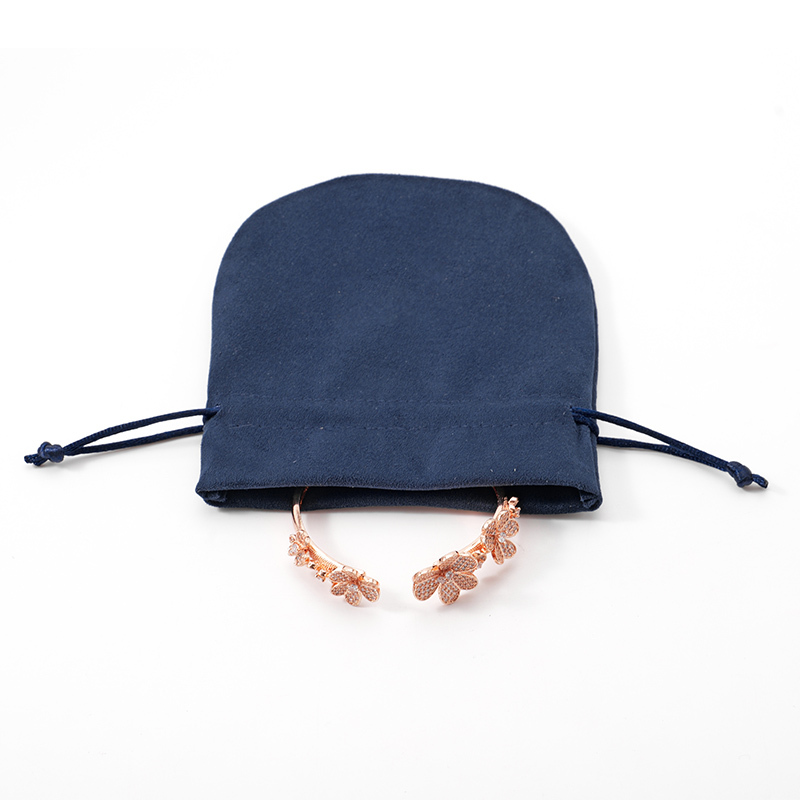 FANXI Custom ink blue suede jewelry bag