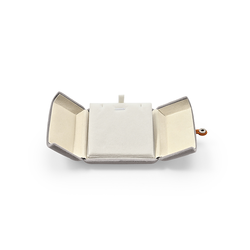 FANXI Custom grey velvet pendant earring box