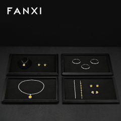 FANXI Hot sale Black Suede Jewelry display tray