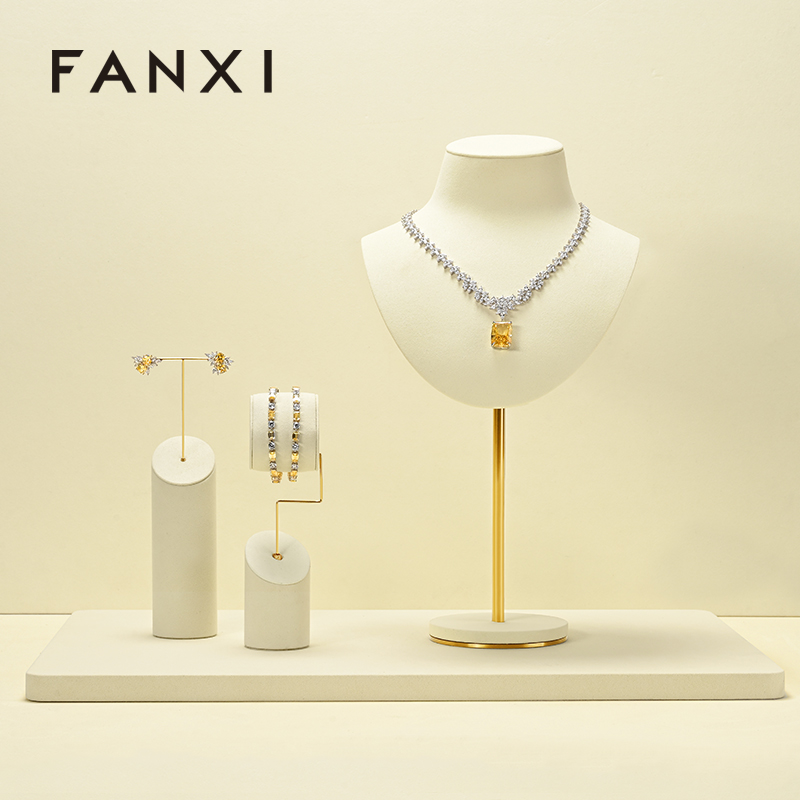 FANXI High end Microfiber Jewelry Portrait Stand