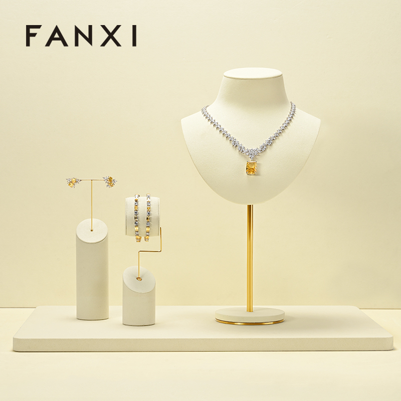 FANXI High end Microfiber Jewelry Portrait Stand