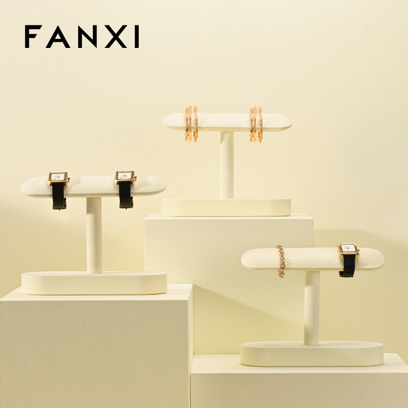 FANXI Fashion Beige Microfiber Jewelry display stand