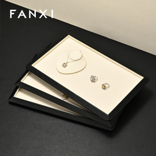 FANXI High end Beige microfiber Jewelry plate