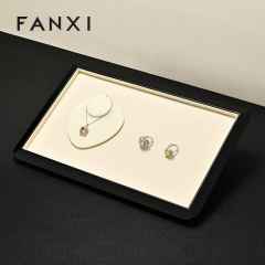 FANXI High end Beige microfiber Jewelry plate