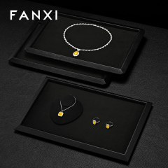 FANXI Hot sale Black Suede Jewelry display tray