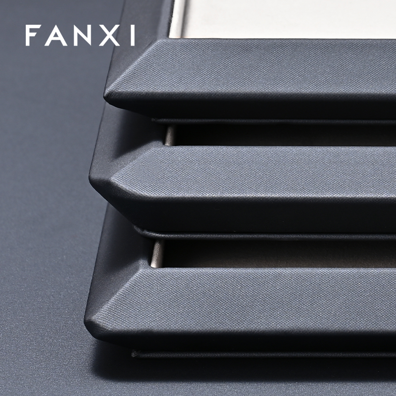 FANXI Fashion Grey microfiber Jewelry Display Plate