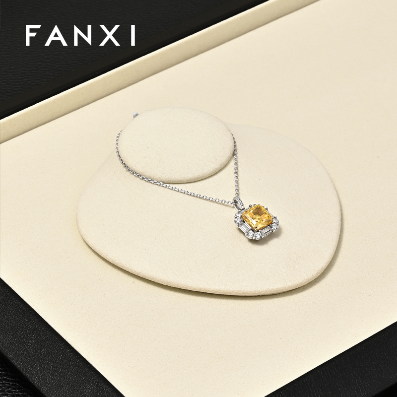 FANXI High end Beige microfiber Jewelry plate