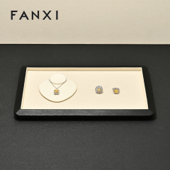 FANXI High end Beige microfiber Jewelry plate