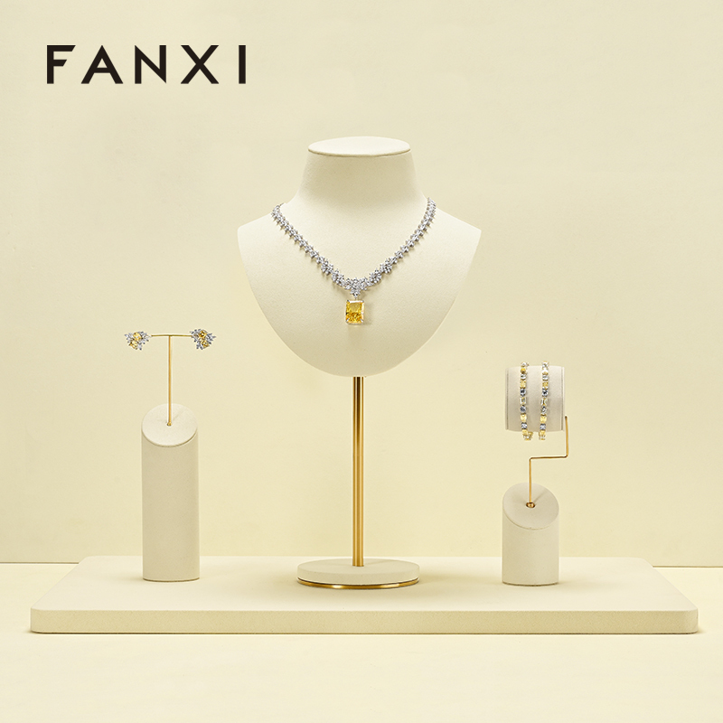 FANXI High end Microfiber Jewelry Portrait Stand
