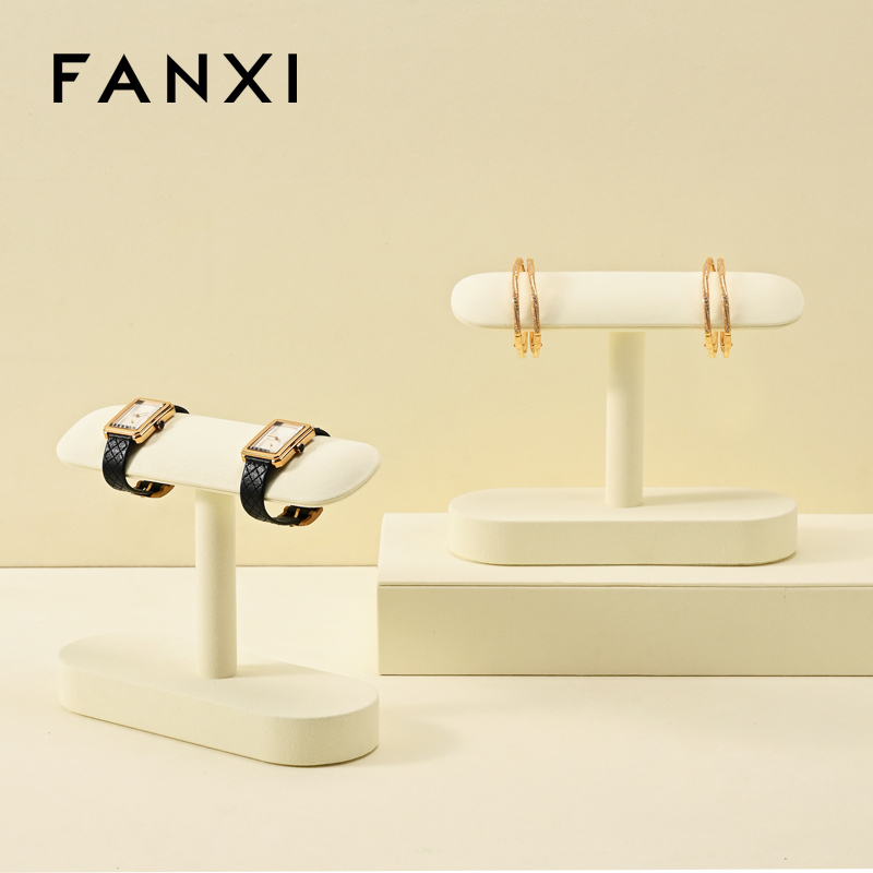 FANXI Fashion Beige Microfiber Jewelry display stand