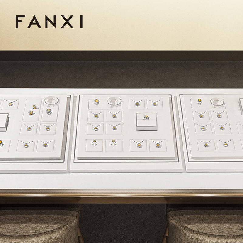 FANXI Factory white leather metal Jewelry Combination Set