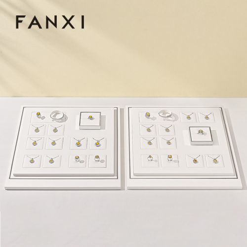 FANXI Factory white leather metal Jewelry Combination Set